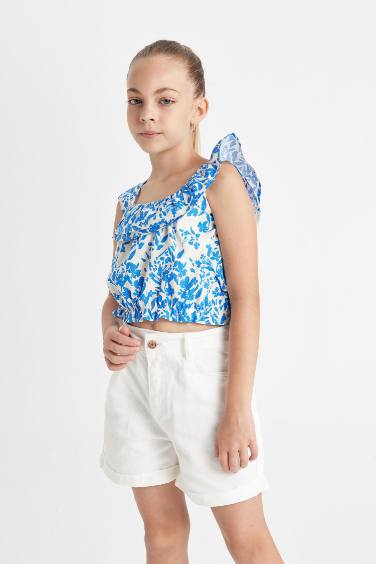 بلوزة كت بناتي منقوش