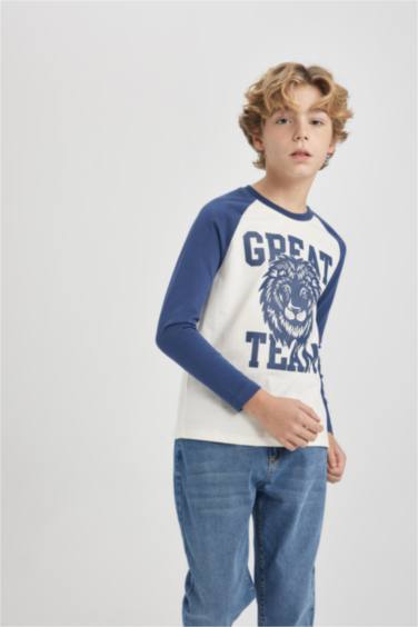 Boy Regular Fit Crew Neck Cotton T Shirt