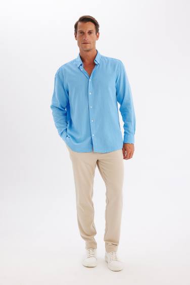 Рубашка свободного кроя из хлопка