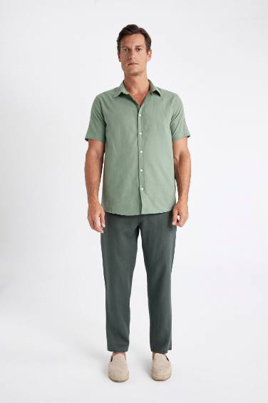 Relax Fit Straight Leg Linen Trousers