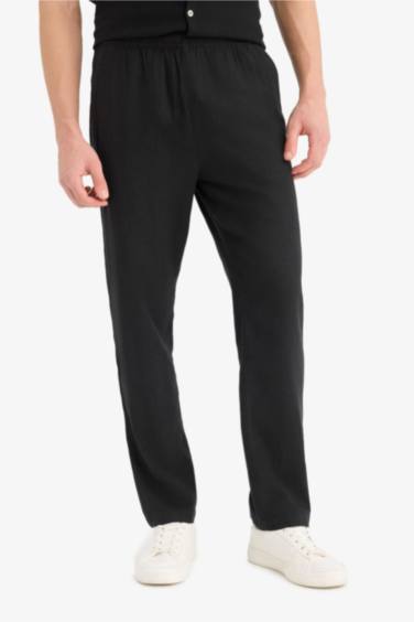 Relax Fit Rahat Kesim Dar Paça Keten Karışımlı Yazlık Pantolon