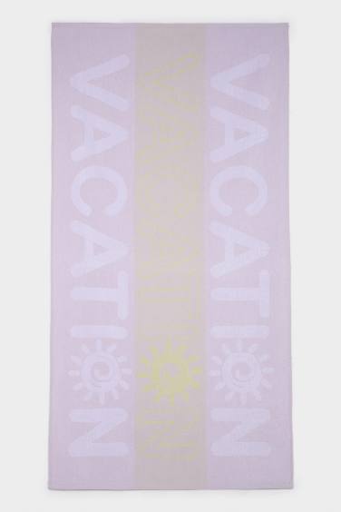 Kadın Desenli Pamuklu Plaj Havlusu