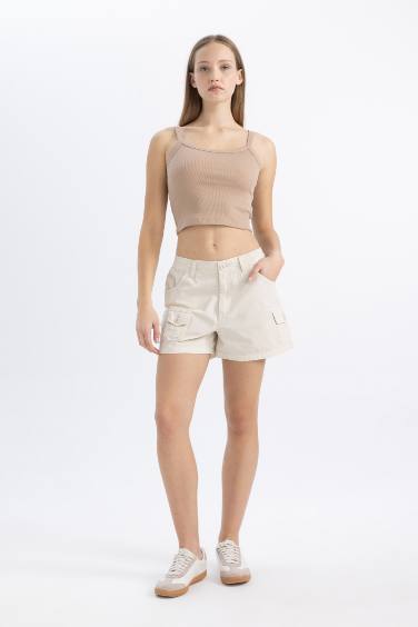 Regular Fit Gabardine Shorts