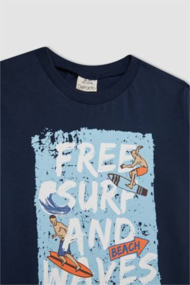 Boy Printed Short Sleeve T-Shirt Swim Shorts 2 Piece Set