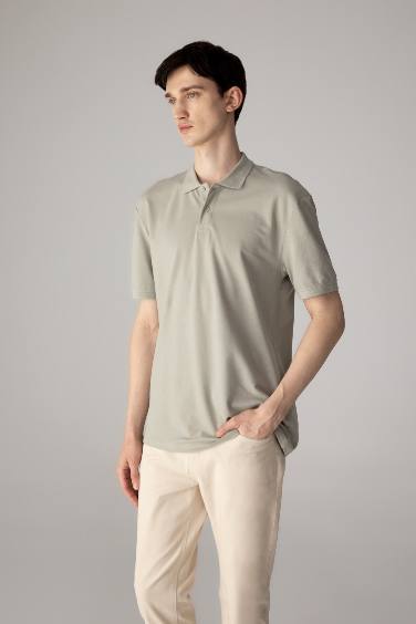 New Regular Fit Kısa Kollu Basic Düz Polo Tişört