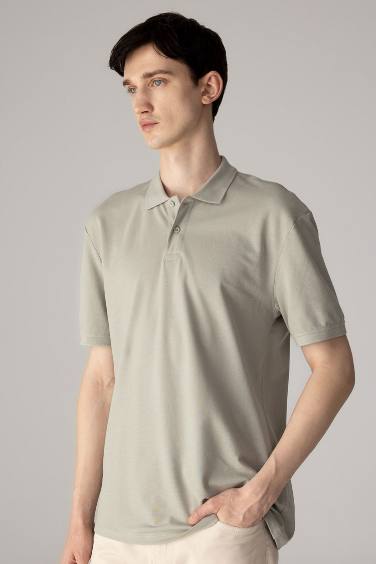 New Regular Fit Polo Collar Pique Polo T-Shirt