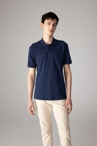 New Regular Fit Kısa Kollu Basic Düz Polo Tişört