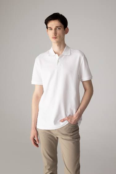 New Regular Fit Kısa Kollu Basic Düz Polo Tişört