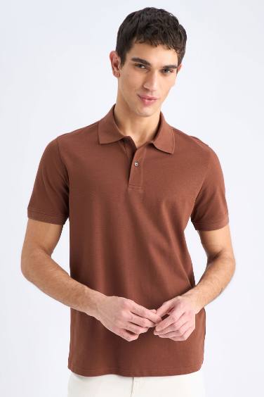 New Regular Fit Basic Düz Kısa Kollu Polo Tişört