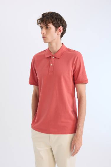 Regular Fit Polo Collar Pique Polo T-Shirt