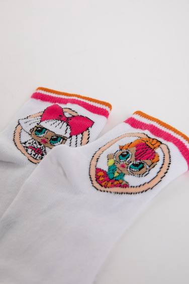 جوارب بامبو بنات قطن من L.O.L - قطعتين