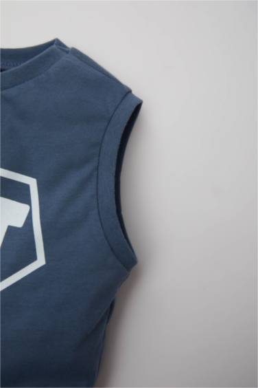 Baby Boy Crew Neck Printed Sleeveless T-Shirt