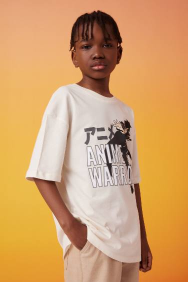 Boy Oversize Fit Crew Neck Printed T-Shirt