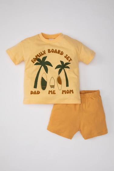 Baby Boy Palm Tree Printed T-Shirt Shorts 2 Piece Set