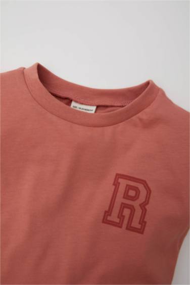 تيشيرت ولادي نص كم قصة عادية برقبة مستديرة