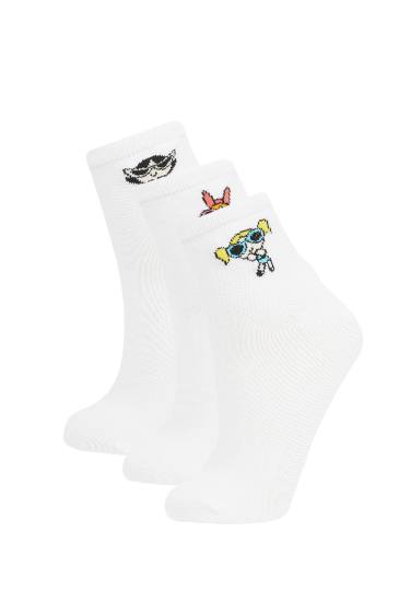 Girl PowerPuff Girls 3 Piece Cotton Long Socks