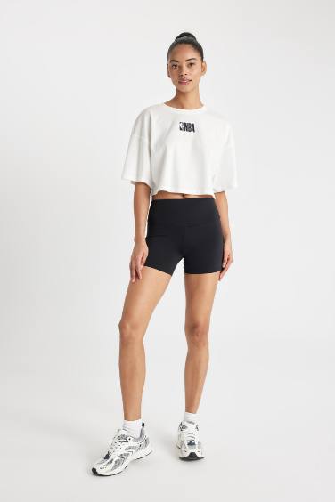 DeFactoFit NBA Wordmark Oversize Fit Embroidery Print T-Shirt