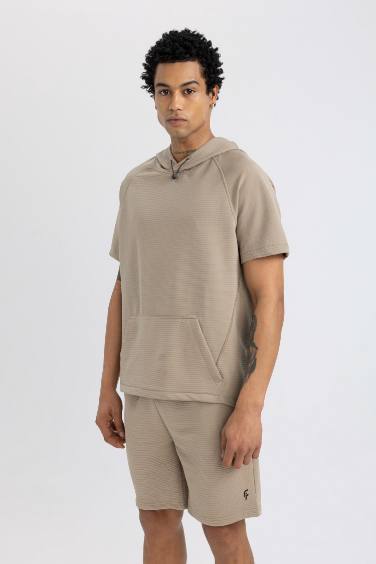 DeFactoFit Standard Fit Hooded T-Shirt