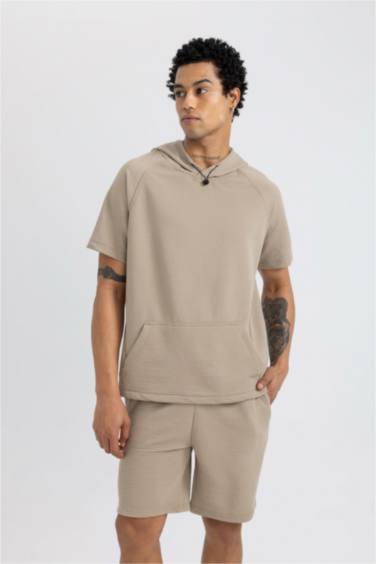 DeFactoFit Standard Fit Hooded T-Shirt