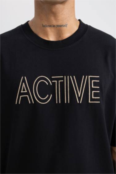 DeFactoFit Oversize Fit Embroidered T-Shirt