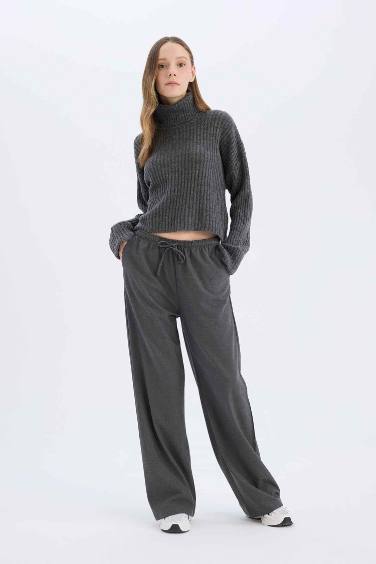 Normal Waist Wide Leg Trousers