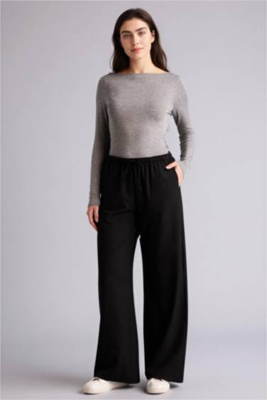 Wide Leg Regular Waist Trousers