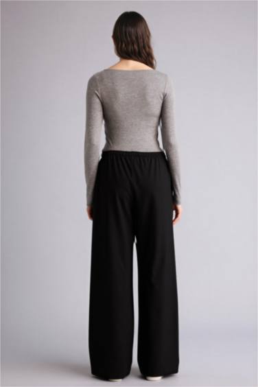 Normal Bel Wıde Leg Pantolon - Görsel 7