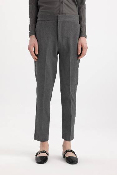 Klasik Chino Kumaş Pantolon Normal Bel Basic Düz Cepli Bilek Boy