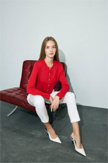 Klasik Chino Kumaş Pantolon Normal Bel Basic Düz Cepli Bilek Boy