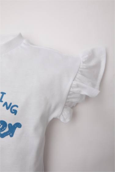 Baby Girl Crew Neck Printed Short Sleeve T-Shirt