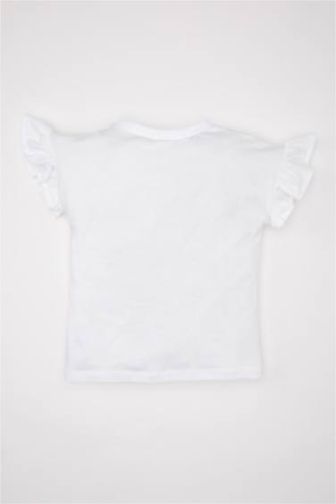 Baby Girl Crew Neck Printed Short Sleeve T-Shirt