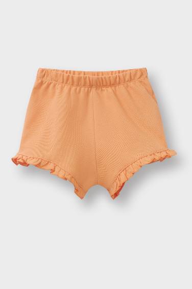 Baby Girl Elastic Waist Pique Shorts