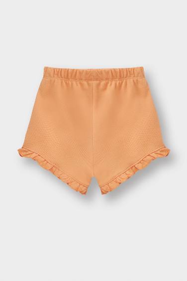 Baby Girl Elastic Waist Pique Shorts