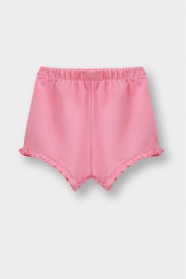Baby Girl Elastic Waist Pique Shorts