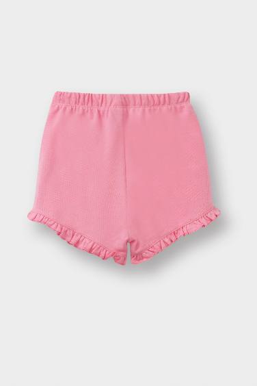 Baby Girl Elastic Waist Pique Shorts