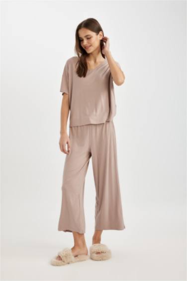 سروال بيجاما فيسكوز قصة عادية