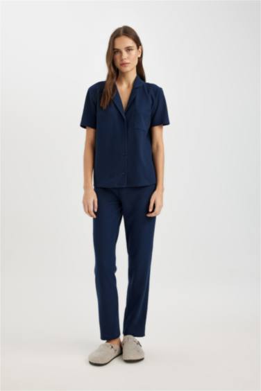 سروال بيجاما كاجوال وافل قصة عادية