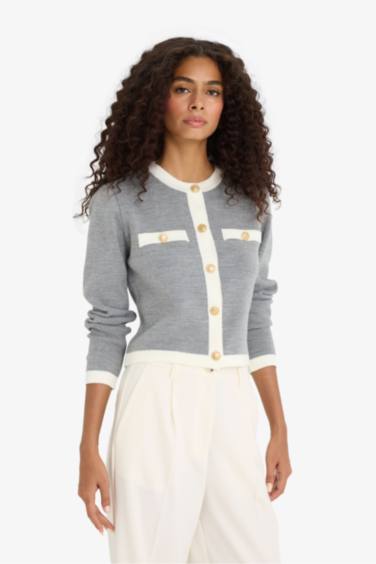 Regular Fit Crew Neck Knitwear Cardigan