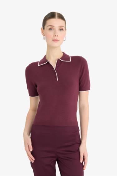 ұзын бұлшықет пішімі поло жаға трикотаж Пулловер