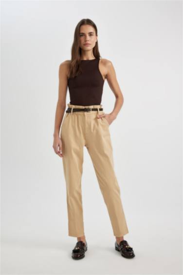 Baggy Fit Ankle Length Gabardine Trousers
