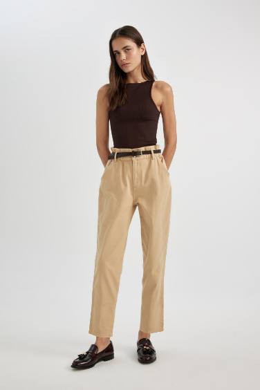 Baggy Fit Ankle Length Gabardine Trousers
