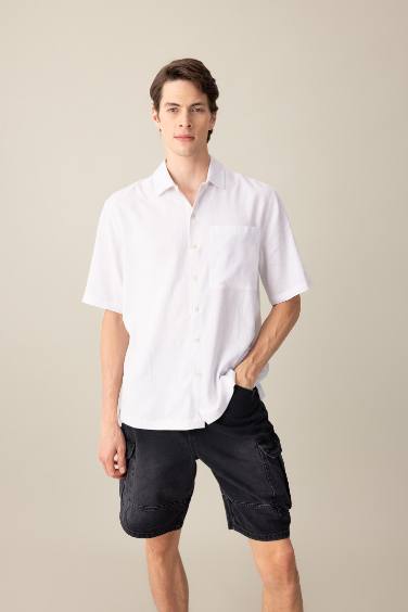 Cargo Fit Denim Bermuda Shorts