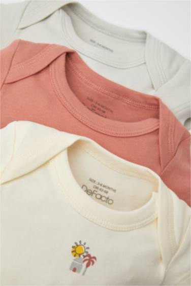 Erkek Bebek Yenidoğan Zarf Yaka 3'lü Kısa Kollu Çıtçıtlı Body