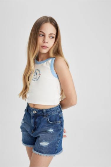 Girl Printed Crop Top