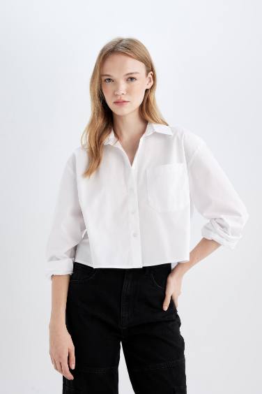 Oversize Fit Poplin Long Sleeve Shirt