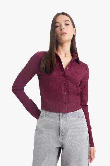 Рубашка с длинным рукавом из жатого материала Coool