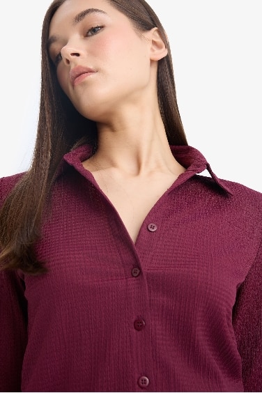 Рубашка с длинным рукавом из жатого материала Coool