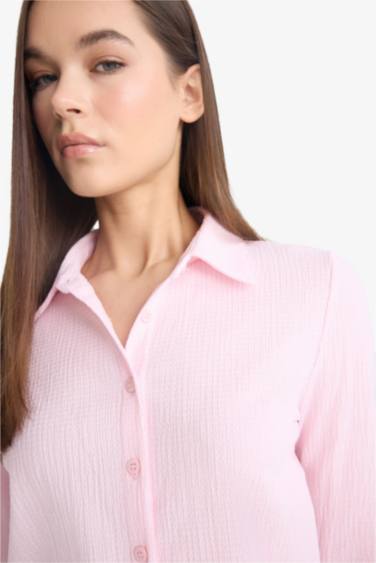 Рубашка с длинным рукавом из жатого материала Coool