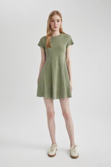 A Line Crew Neck Camisole Mini Dress