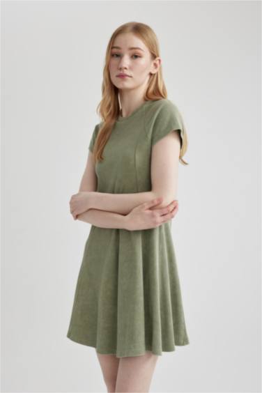 A Line Crew Neck Camisole Mini Dress